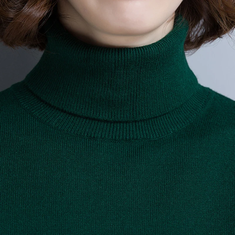 Женский свитер с высоким воротником повседневные свободные пуловеры длинным