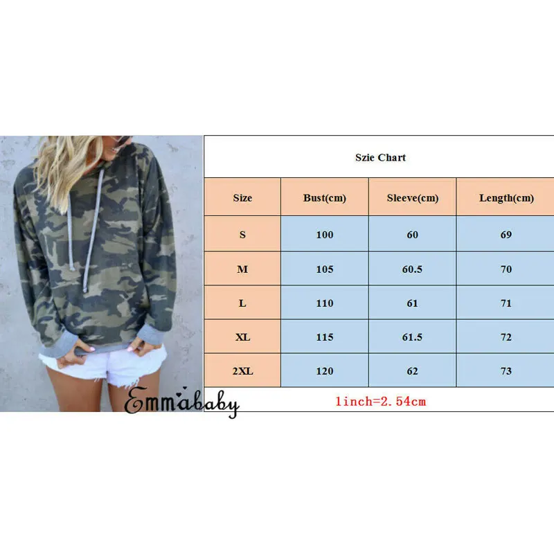 Women Camo Leopard T- Shirt Fashion Ladies Long Sleeve Tops Blouse Casual Hoodie Sweatshirt | Женская одежда