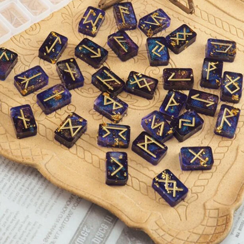 

Crystal Epoxy Resin Mold Energy Symbol Runes Letter Word Model Mirror DIY Mould F3MD