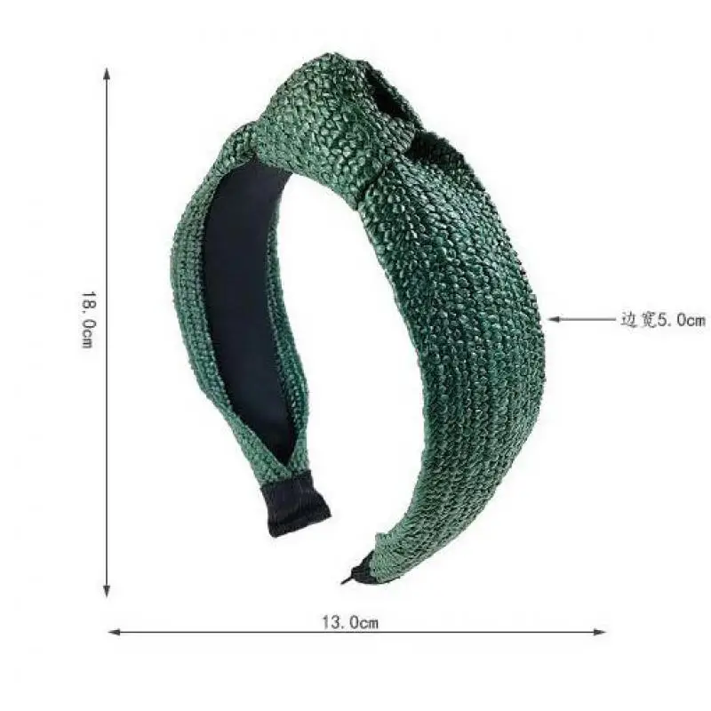 Многоцветный Плетеный ободок из рафии темпераментные широкие боковые