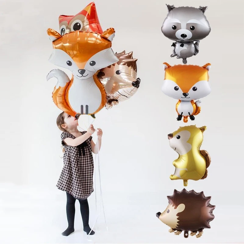 Милая брикет енота лиса баллон гелия украшения для вечеринки в честь Дня