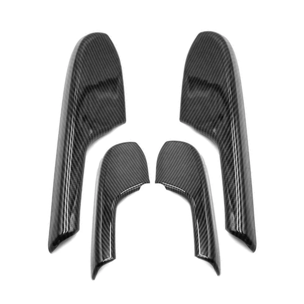 4 sztuki Włókno węglowe Wewnętrzny podłokietnik drzwi wewnętrznych samochodu Pokrywa ABS Dekoracja do Hondy Civic 2016 2017 2018 2019 2020