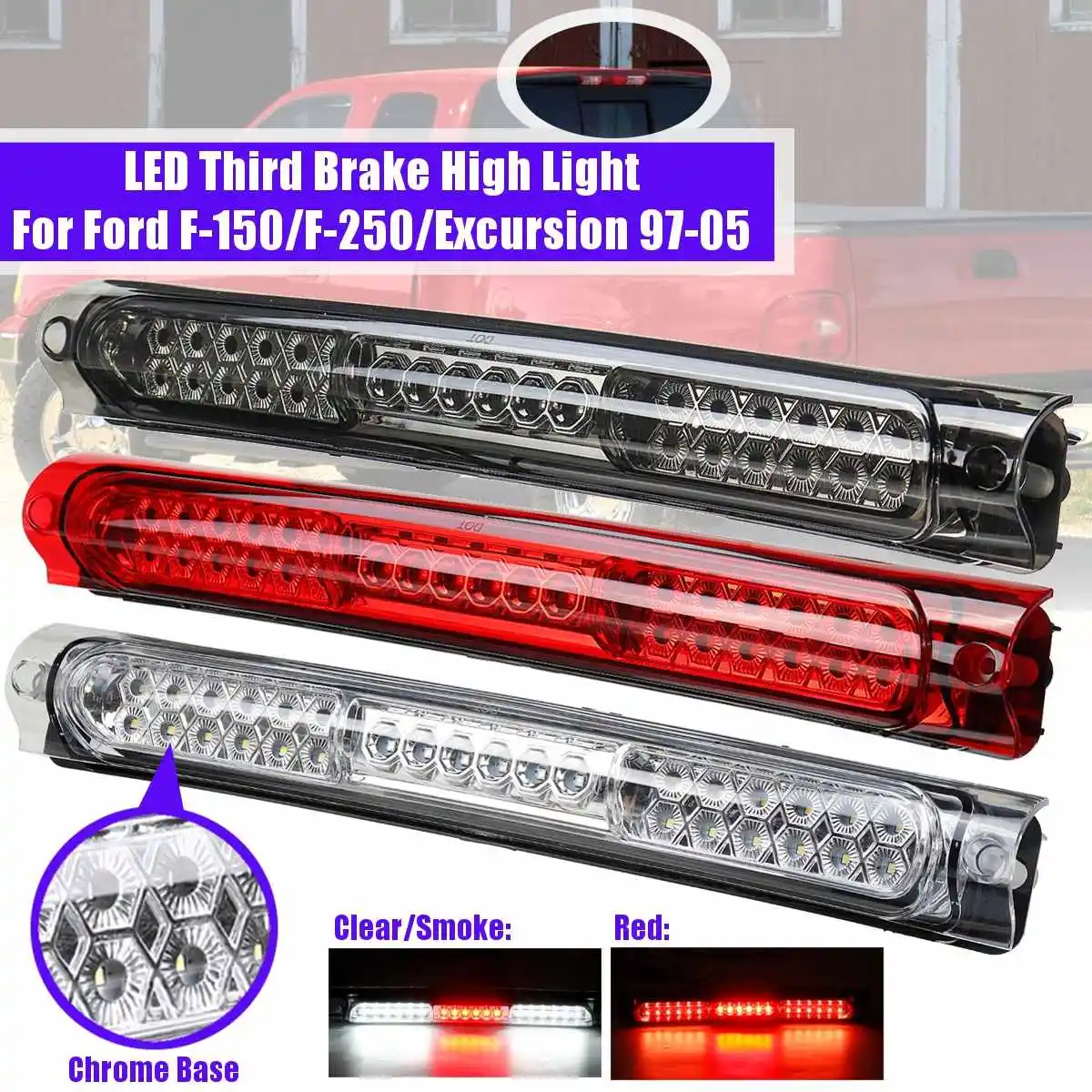 

Автомобильный светодиодный высокий стоп-сигнал для Ford F-150 F150 F250 1997 1998 1999 2000 2001 2002 2003 Автомобильный задний фонарь третий сигнал