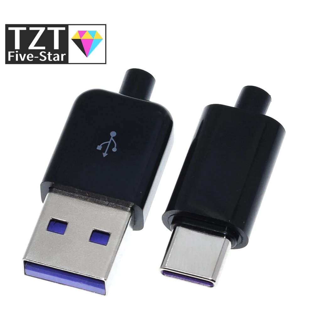 65 Вт 5A PD Быстрая зарядка Type-C USB разъем папа сварка с 5Pin PCB + Type A DIY OTG кабель для