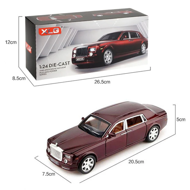 Модель автомобиля из сплава под давлением в масштабе 1:24 модель рулоне Royce Phantom