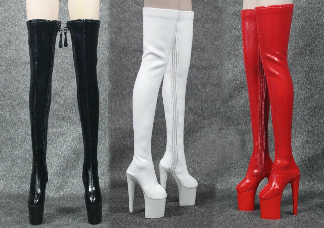 

1/6 Scale High Zipper Female Boots Model for 12" Body