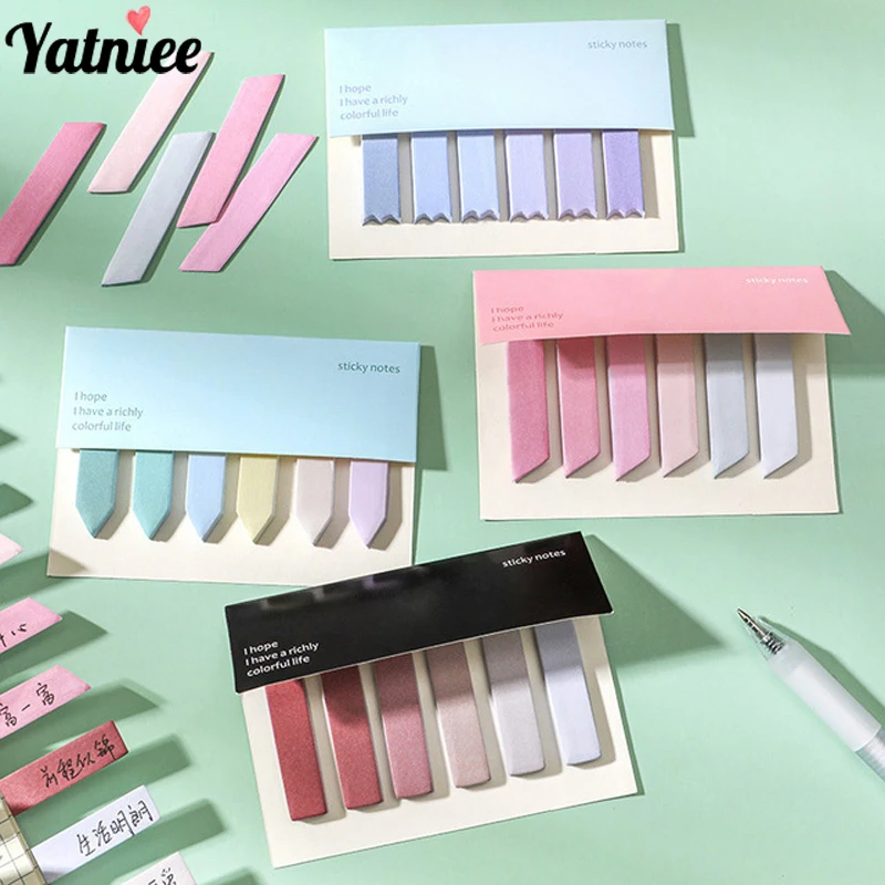 

Yatniee 120 Sheets Memo Pad Sticky Notes Bookmark Self Adhesive Sticker Paper Student School Office Statinery Supply