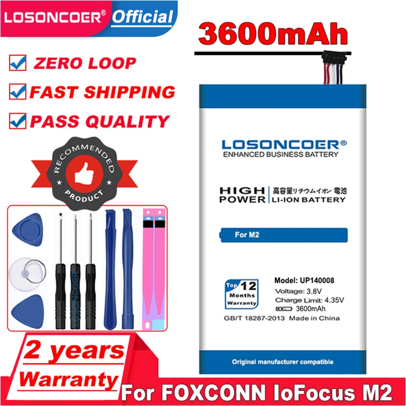 Аккумулятор LOSONCOER 3600 мАч для мобильного телефона InFocus UP140008 FOXCONN IoFocus M2|cell phone