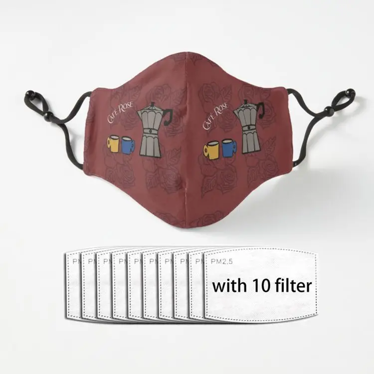 

Многоразовая дышащая Бриллиантовая маска с фильтрами для взрослых Cafe Rose