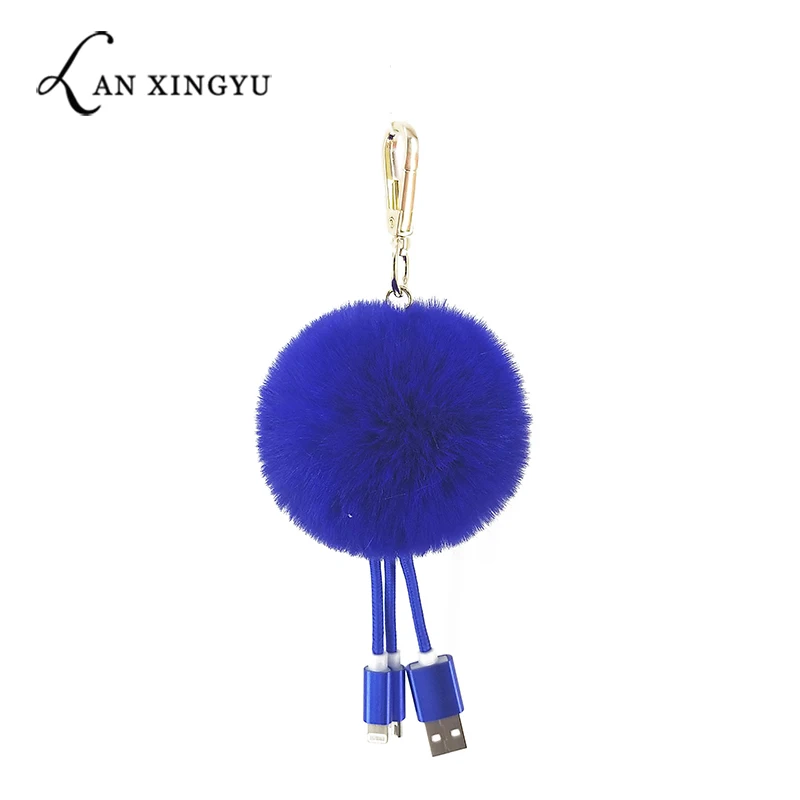 Портативный USB плетеный шнур брелок ручной работы Pom Ball Ювелирное Украшение В