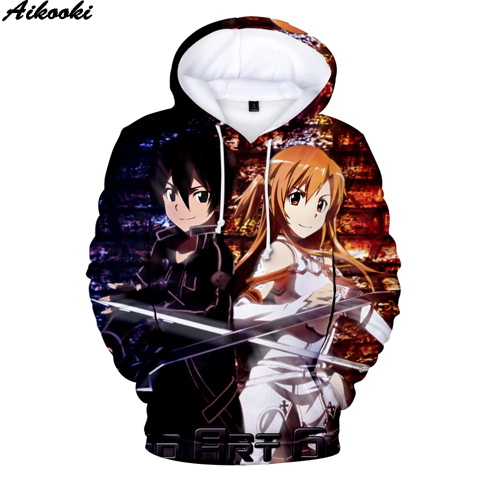 

Creative Aikooki hoodies 3D Hoodies Sword Art Online Print Hoodie Men Women Fashion Swea Anime Harajuku Hip Hop Sweatshirt