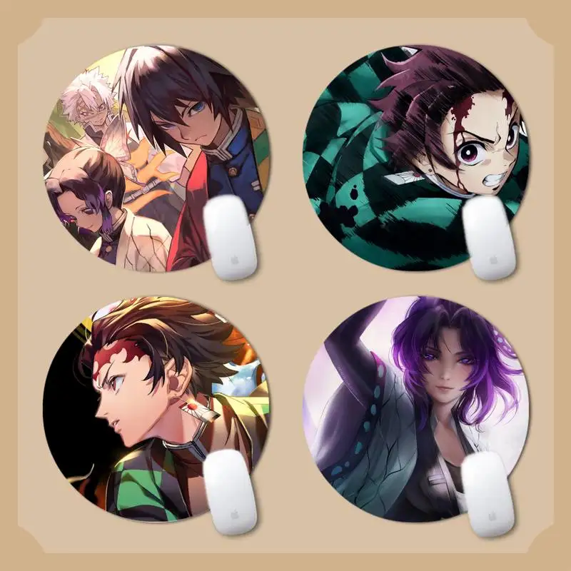

Demon Slayer nezuko Laptop Gaming Mice Mousepad Round Non-slip Cushion