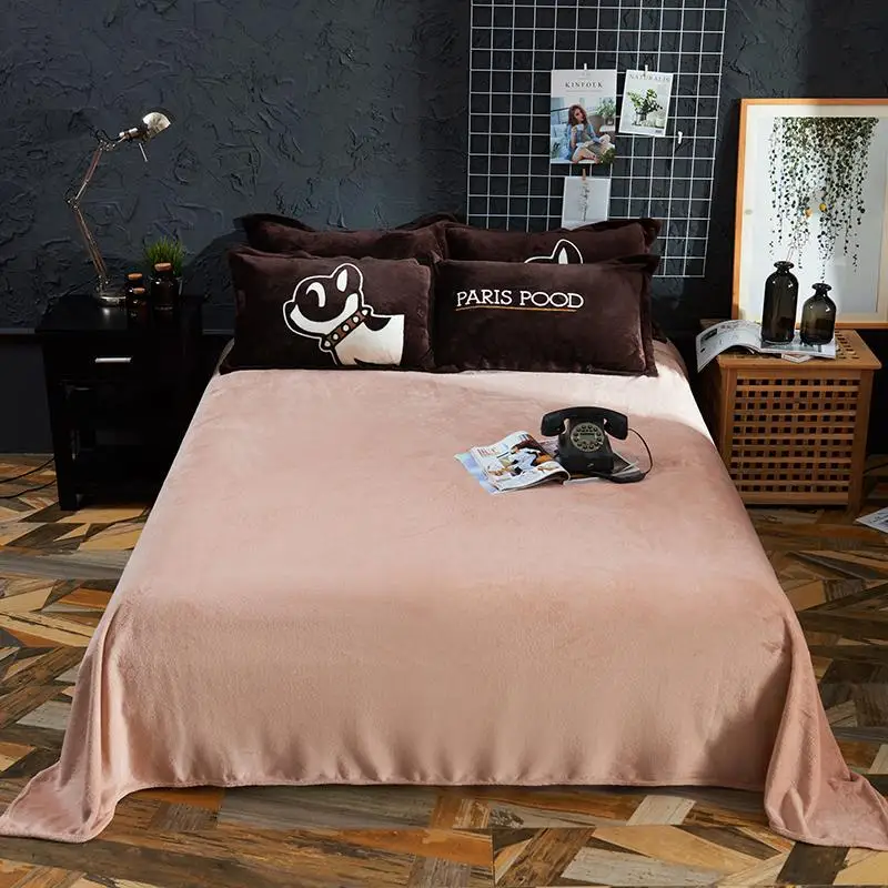 

Cartoon Poodle Lion Rabbit Dog Warm Fleece Fabric Child Bedding Sets Velvet Flannel Duvet Cover Bed sheet Bed Linen Pillowcases