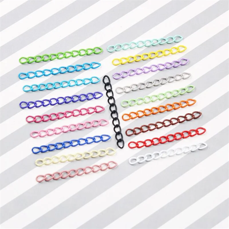 

20pcs Colorful Extended Extension Tail Chain Lobster Clasps Connector DIY Jewelry Making Findings Bracelet Necklace
