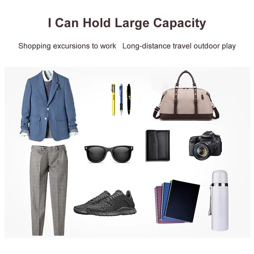 Large Travel Bag Business Luggage Bag Waterproof PU Leather Light Shoulder Bag Neutral Fashion Weekend Handbag Dropshipping