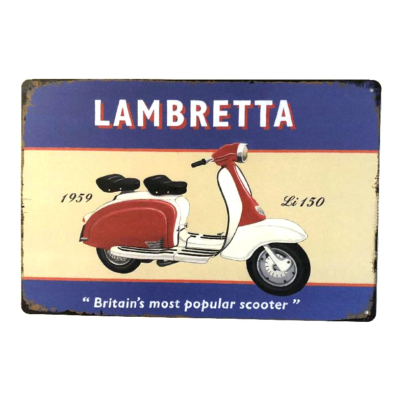 VESPA LEN'1 DES VENTES винтажные металлические оловянные знаки Ретро Оловянная пластина знак украшение стены для бара Размер: 20*30 см - Цвет: Оранжевый