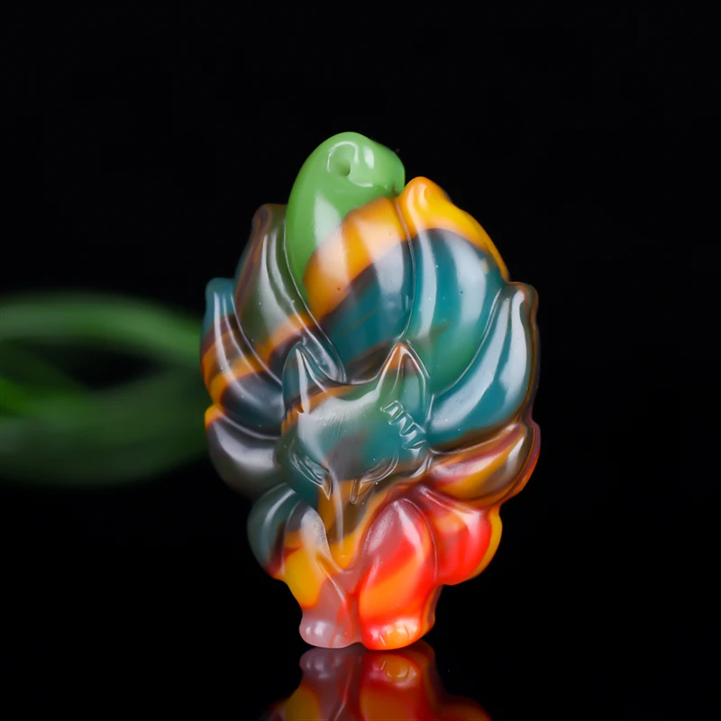 Ожерелье с подвеской из натуральной Нефритовой лисы ювелирное изделие ручной