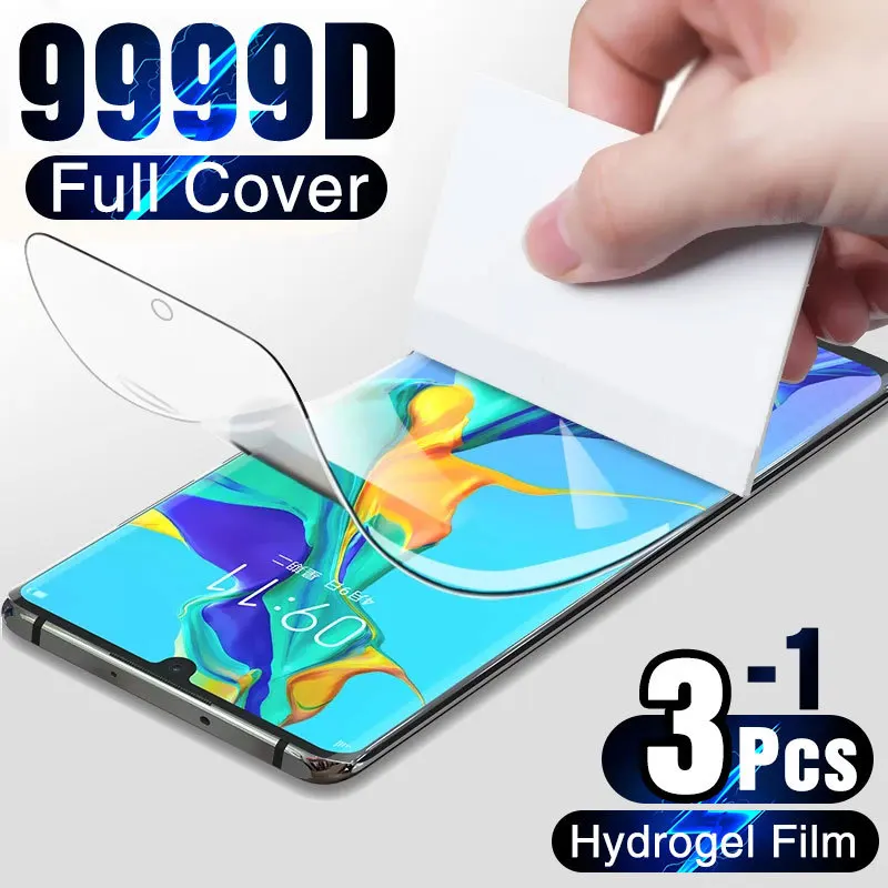 

3PCS Hydrogel Film For Huawei P30 Lite Screen Protector P40 P20 P50 Pro Plus P Smart 2019 2020 2021 Y6 Y7 Y9S Y8P Not Glass Flim
