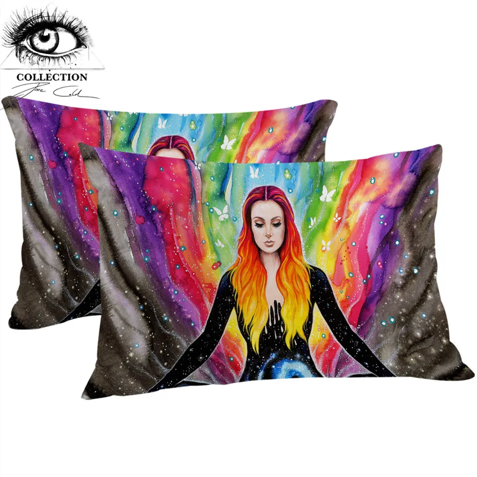 Чехол подушка для медитация от Pixie Cold Art цветная наволочка подушки акварельная