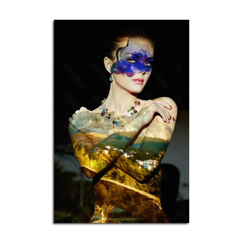 

European Style Canvas Material Temperament Model Beauty Charming Slim Figure Background Poster 1 Pc and Living Room Wall