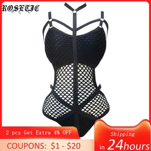 Сексуальный женский слитный купальник с сеткой и лямкой на шее