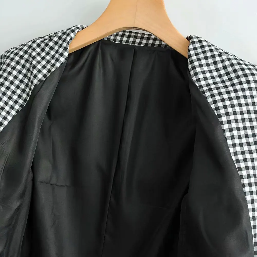 2019 Women Plaid Elegant Blaze Fashion Long Sleeve Spring-Autumn Outwear Blazers Office Lady Casual Jackets chaqueta mujer | Женская