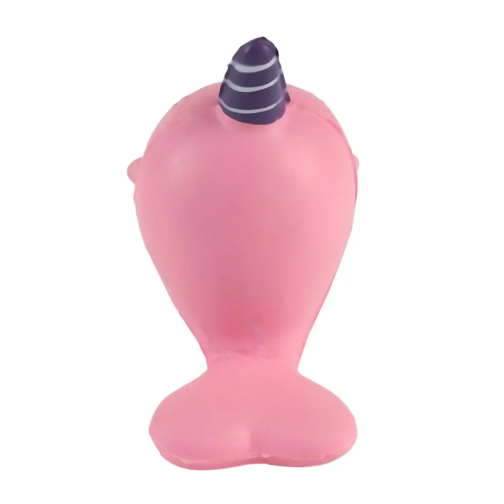 Мягкая игрушка яркий рожок КИТ медленно поднимающийся Радуга сжимает