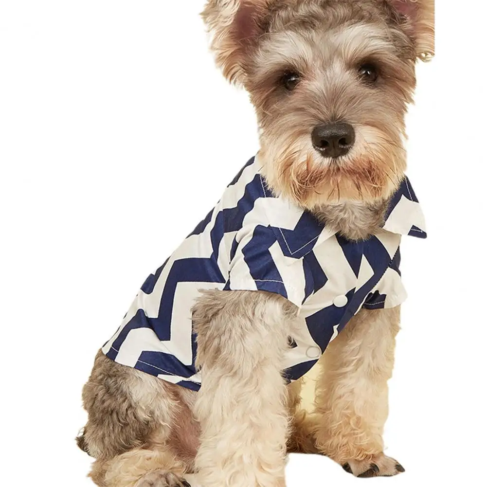 

Рубашки для собак и кошек, декоративные с волнистыми полосками, две лапы, отложной воротник, на пуговицах