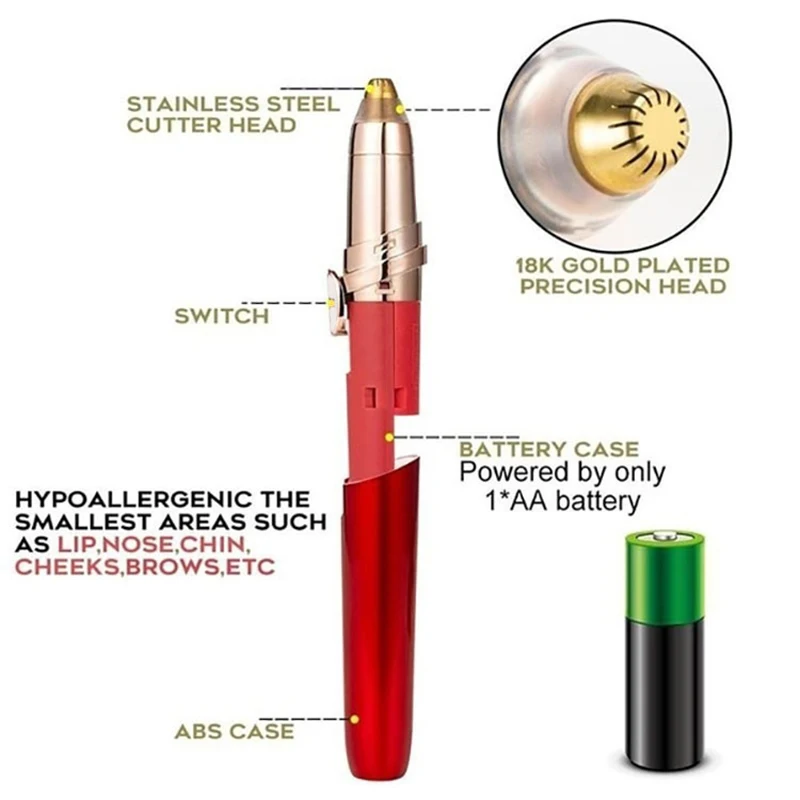 Новый дизайн электрический триммер для бровей макияж безболезненный эпилятор