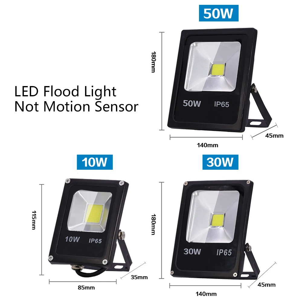 Motion Sensor LED Flood Light 50W 30W 10W AC 220V Waterproof IP65 Reflector Floodlight Lamp foco Led Exterior Spot Outdoor | Освещение