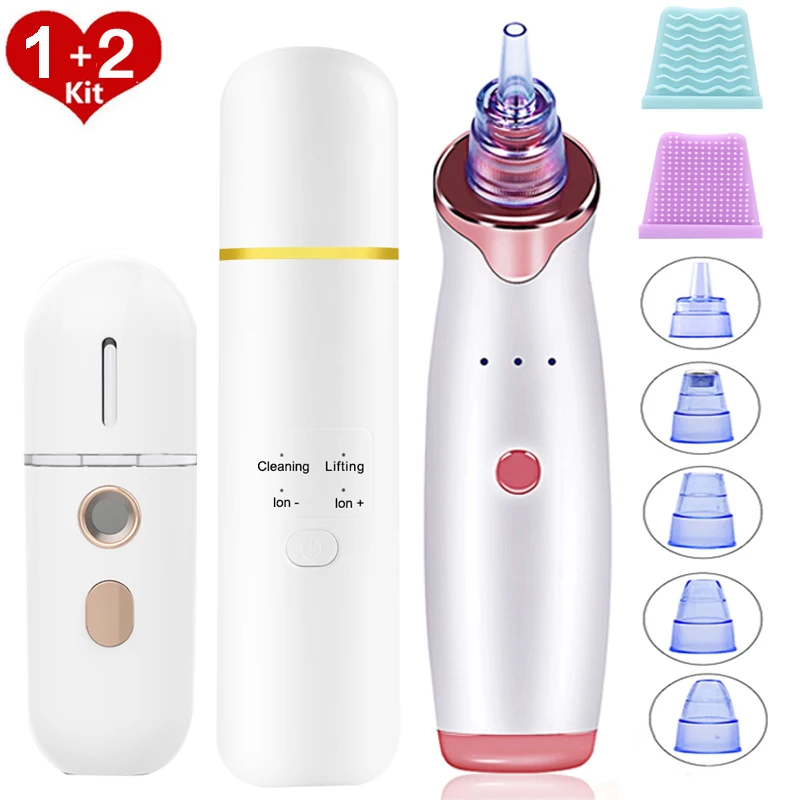 

Ultrasonic Skin Scrubber Set Face Cleaner Vibrators Blackhead Remover Facial Shovel Clean Cavitation Peeling Facial Lifting