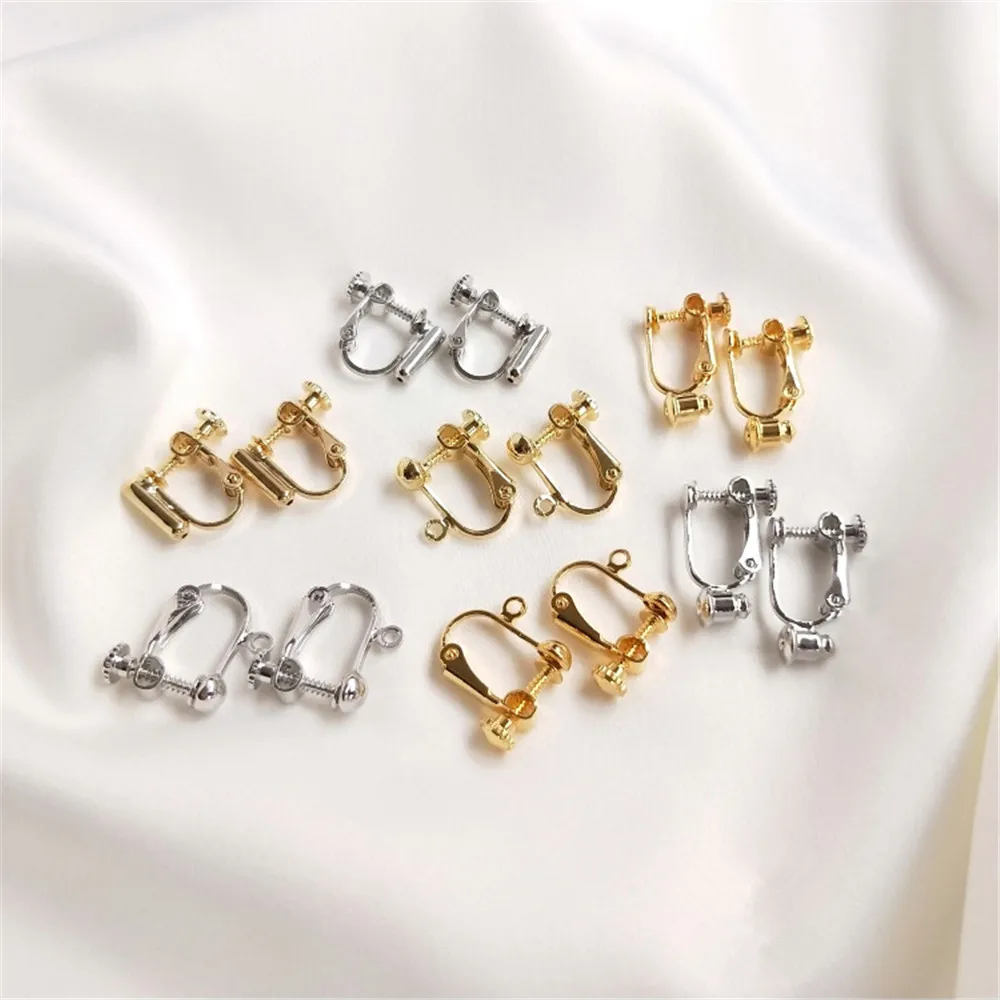 

14K18K gold silicone ear plug clip DIY ear crochet ear nail change ear clip converter piercing accessories