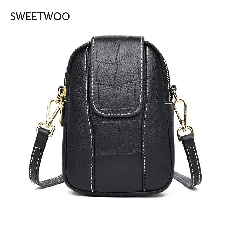 

Cardholder Card Pack Fwomen Crossbody Leather Coin Purse Vertical Crocodile Pattern Flap Shoulder Messenger Bag Female Clutch