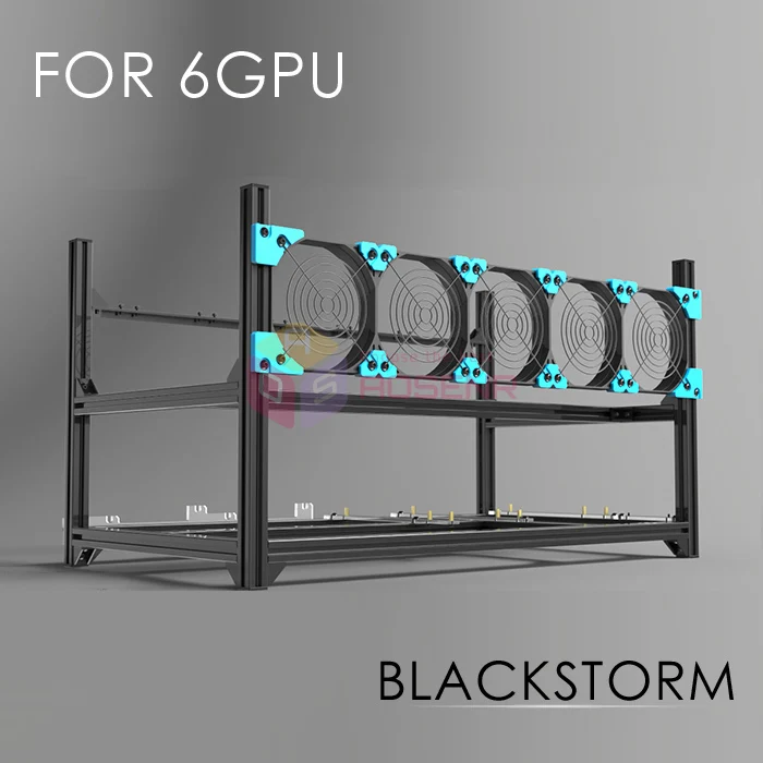 Новинка 8GPU Штабелируемый Алюминиевый 6 GPU открытая рамка для майнинга чехол