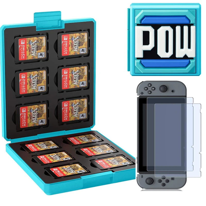 

3D Game Card Case for Nintendo Switch,Portable & Thin Hard Shell Box Cartridge Holder with 12 Cartridge Slots For Switch NS NX