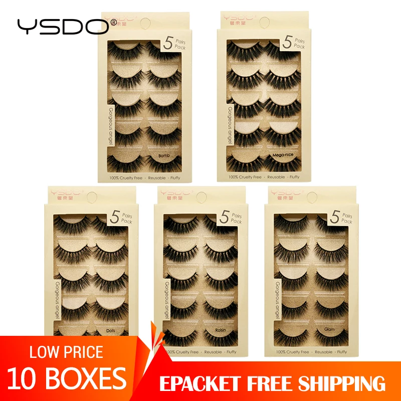 YSDO, 50 пар,, ресницы, натуральные, длинные, 3d, искусственные норковые ресницы, ресницы для макияжа, норковые ресницы, наращивание ресниц, maquiagem