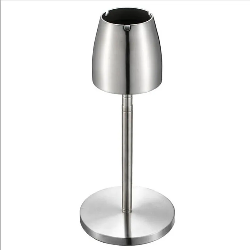 Серебряная Нержавеющая сталь телескопическая вращающаяся пепельница