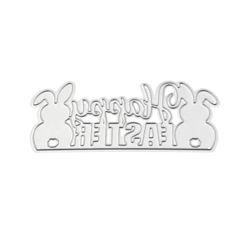 

2022 New Rabbit Happy Easter Metal Cutting Dies Stencil Scrapbooking DIY Album Stamp Card