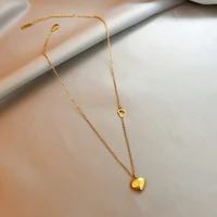three dimensional design love necklace female clavicle chain 14k light gold light luxury jewelry personality temperament