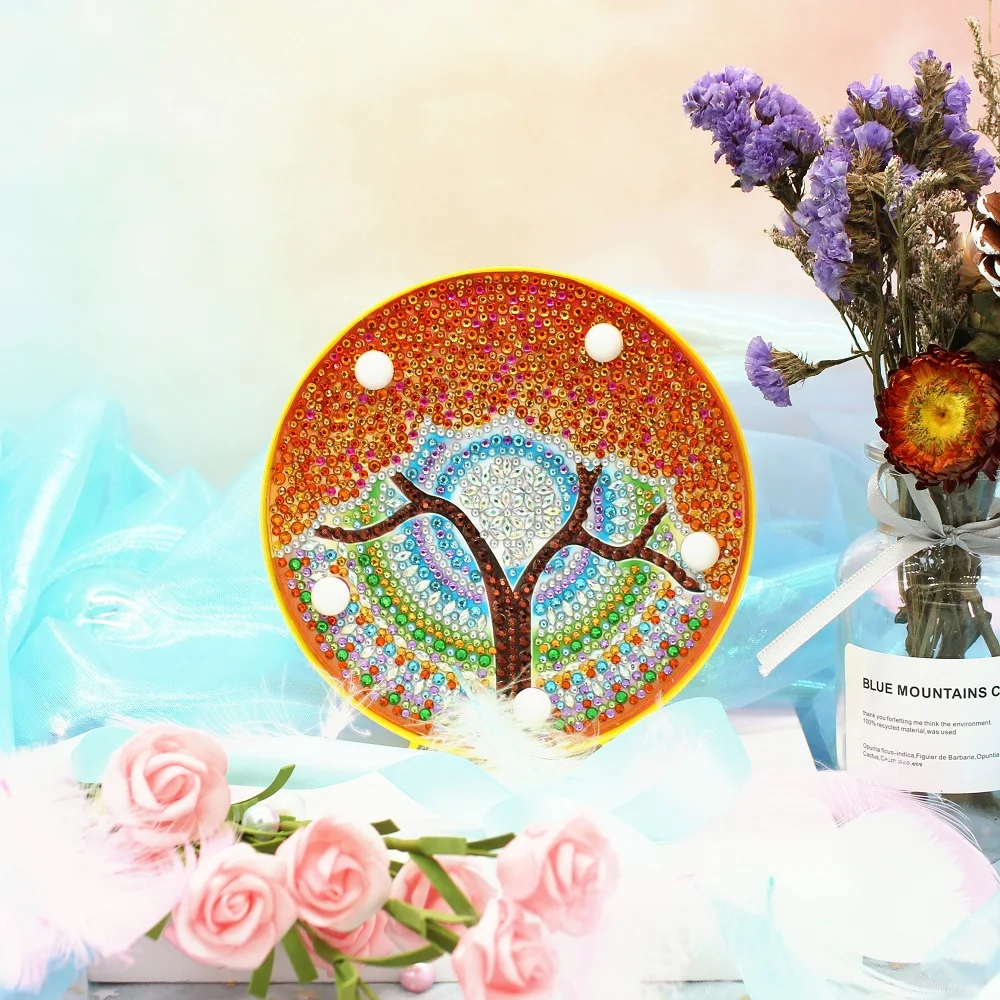 Светодиодная Алмазная лампа HeeBenor желтое дерево стиль DIY светящийся ночник