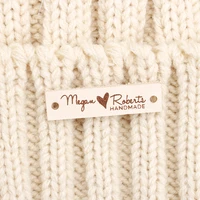 handmade leather tags personalized tags knit labels custom name custom design name tags gift clothing labels pb3156
