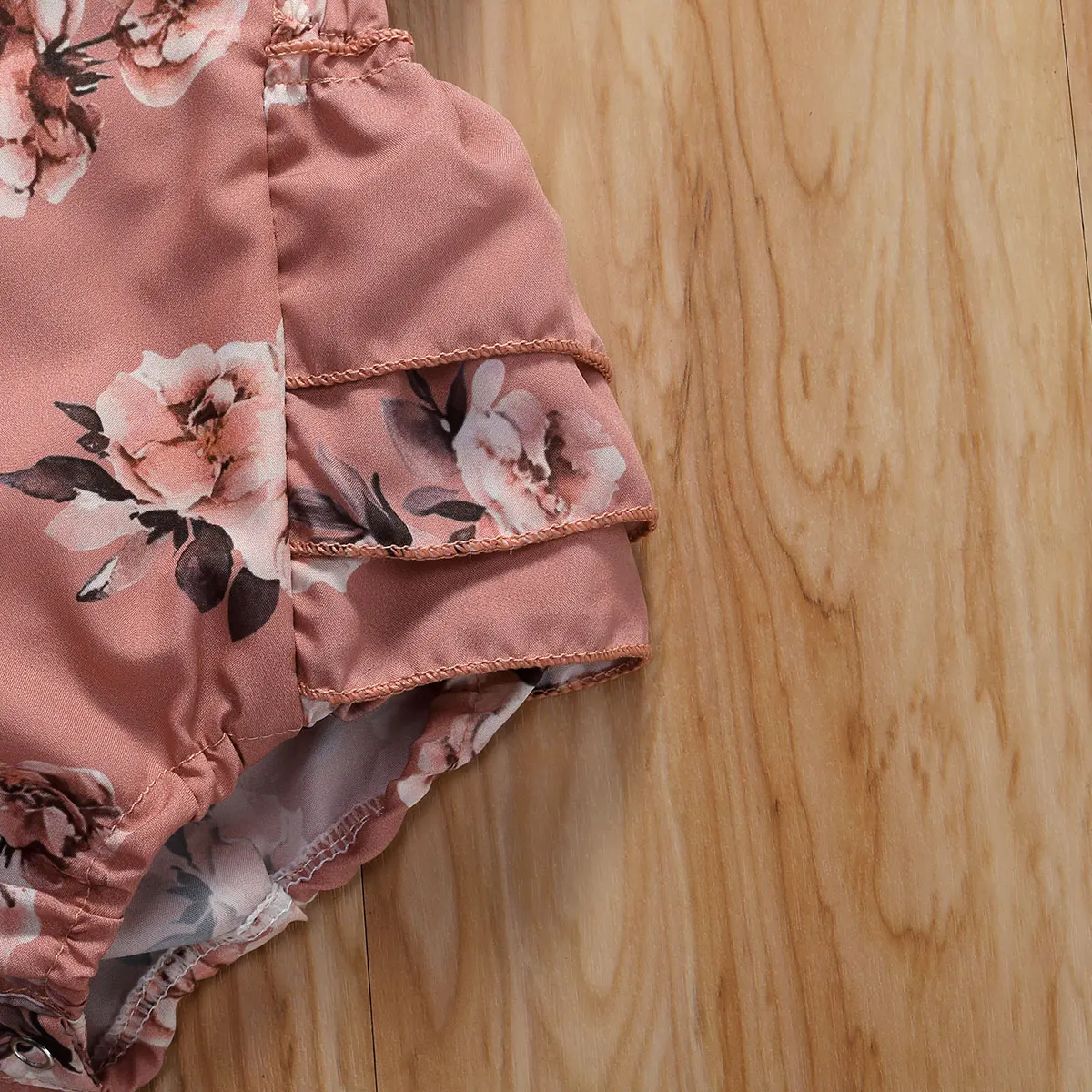 Ropa de verano para beb&eacute;, pelele Floral para reci&eacute;n nacido, monos sin mangas con volantes y diadema-3