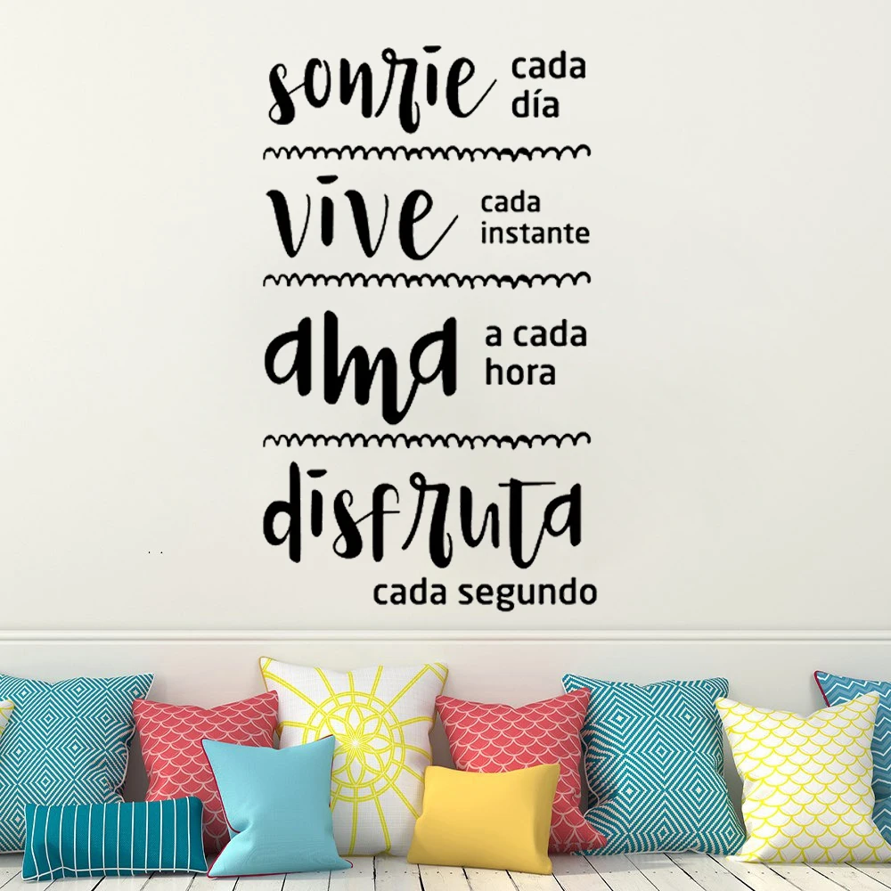 Фото Смайлик ежедневные живые цитаты настенные наклейки Испанский постер виниловые