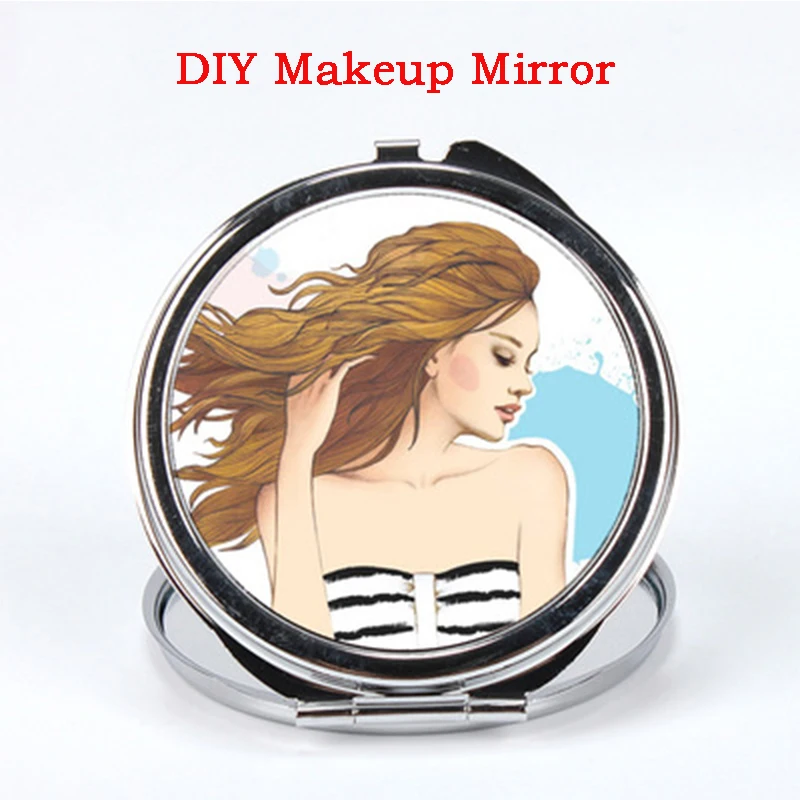 

10pcs/Lot Sublimation Blank Cosmetics Mirror Party Favor Portable Mini Square Lover Heart Shape Girl Makeup Mirrors For Friend