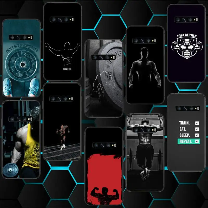 

Bodybuilding Gym Fitness Phone Case For Samsung S8 S9 S10 E S20 S21 S30 5G Edge plus lite Cover Fundas Coque