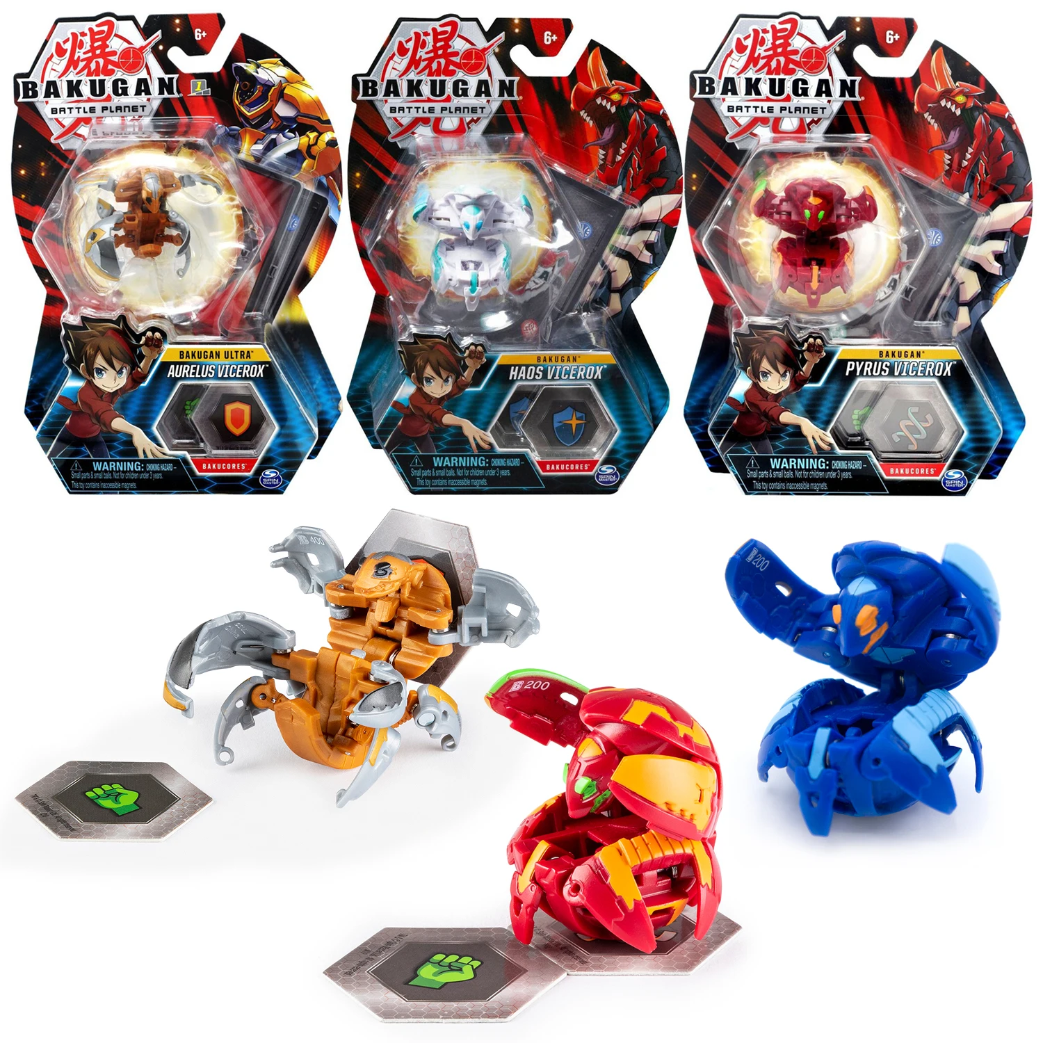 

New Style Genuine Bakugan Battle Planet VICEROX Deformable Battle Toys Action Figure Model Boy Gifts