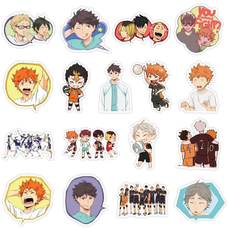 50 шт. стикеры Haikyuu s Японские Аниме для скейтборда ноутбука компьютера чемодана