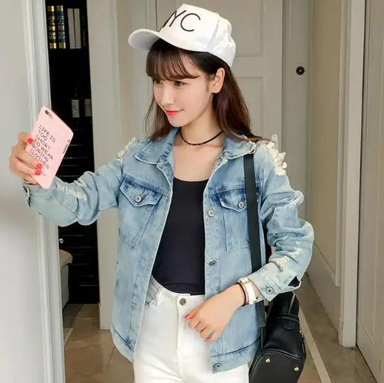 2019 Новая Осенняя модная женская джинсовая куртка цветная Женская Повседневная