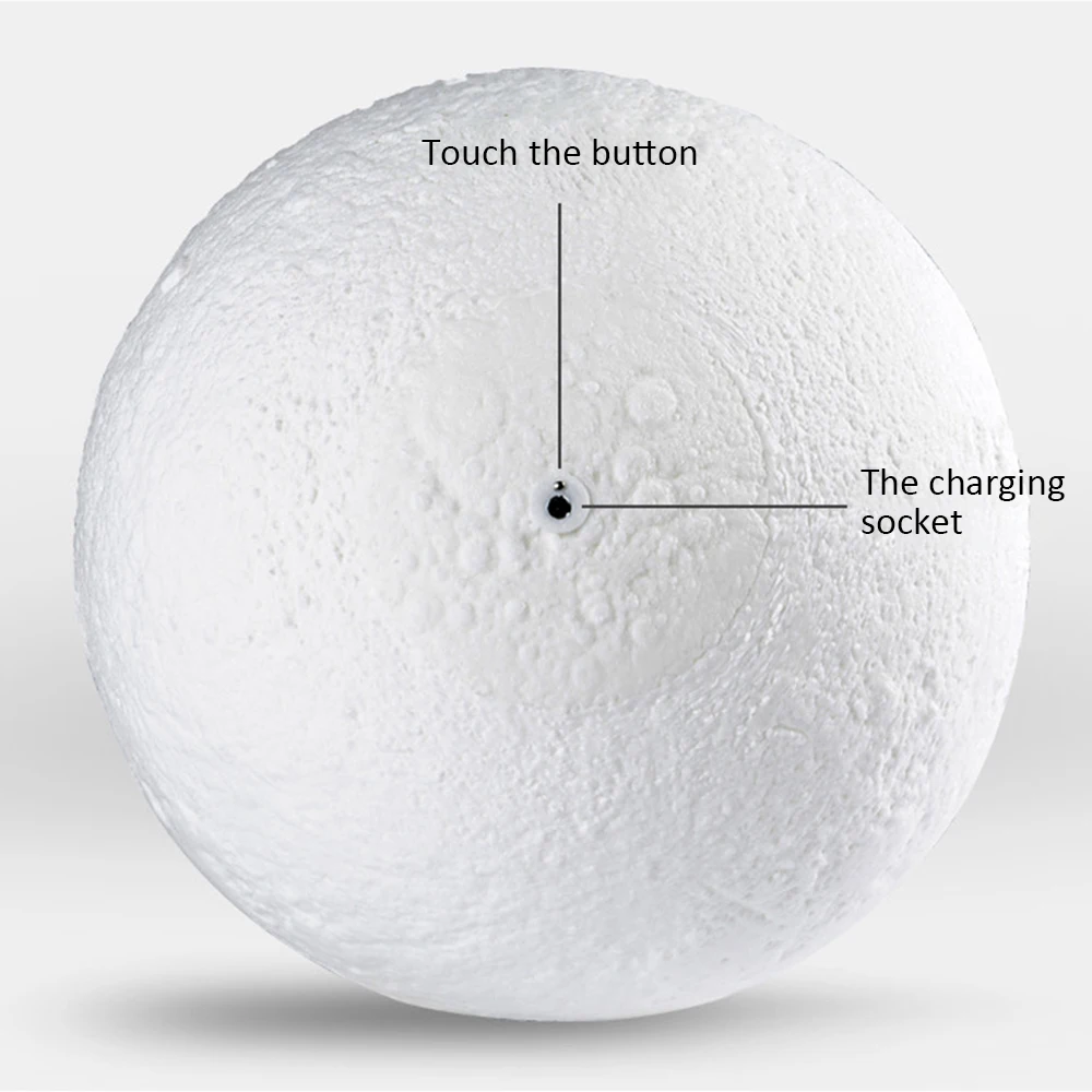

3D Printing Moon Light Touch Dual Color 3d Moon Light Creative Wooden Bracket LED Night Light Bedside Table Desk Moon Light