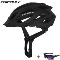 cairbull ultralight racing cycling helmet with sun glasses intergrally molded mtb bicycle helmet mountain road bike helmet